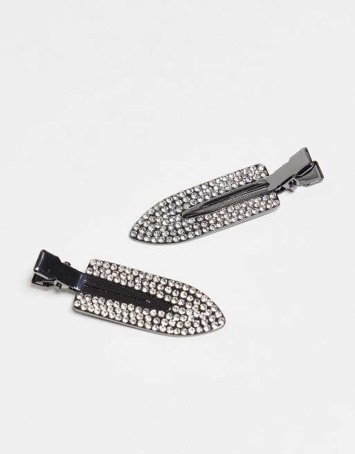 Kitsch Metal Rhinestone Creaseless Clips - 2 Pack | ASOS