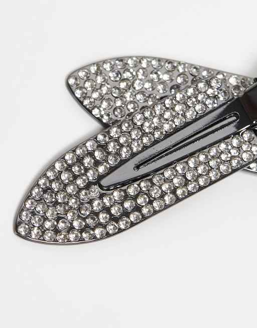 Kitsch Metal Rhinestone Creaseless Clips - 2 Pack | ASOS