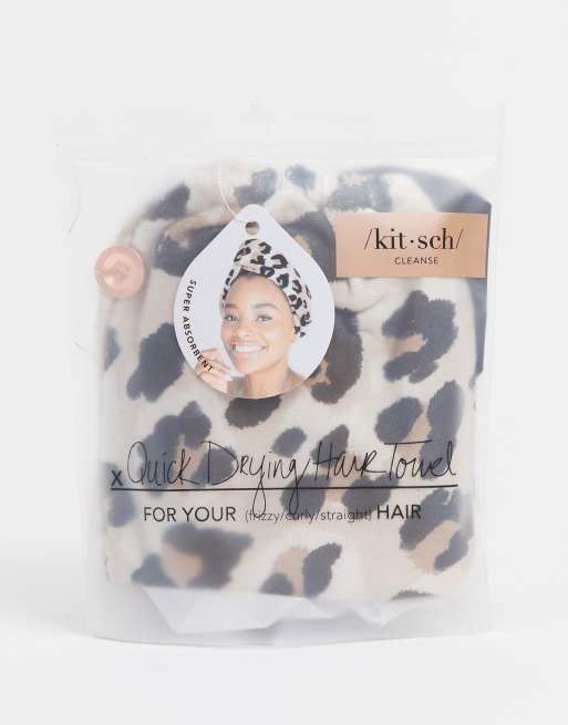 Kitsch Microfiber Hair Towel Leopard ASOS