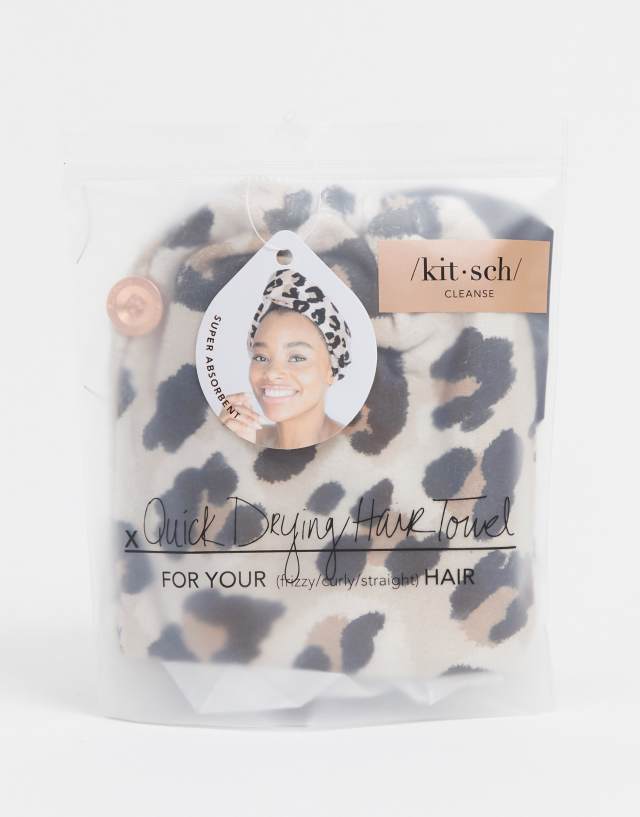 Kitsch Microfiber Hair Towel - Leopard