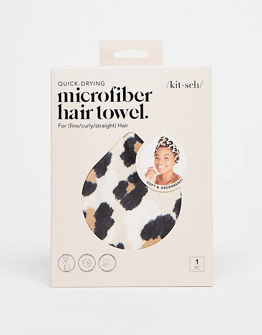 Kitsch Microfiber Hair Towel - Leopard | ASOS