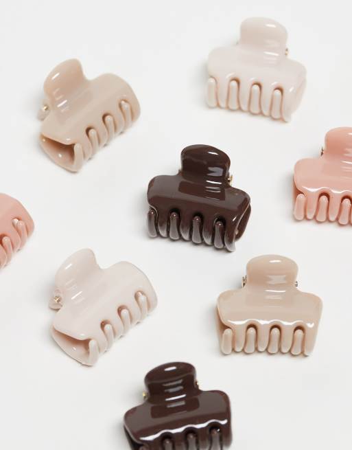 Kitsch - Mini-hårklemmer i plastik med pufdesign i pakke med 8 stk, 2 af 4