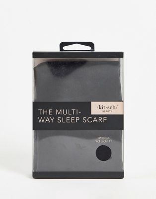 Kitsch Multi-Way Satin Sleep Scarf - Black - ASOS Price Checker