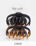 [Kitsch] Kitsch Octopus Claw Clips 2 pack-Black No Size Black & tort