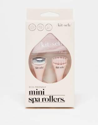 Plastic Mini Spa Rollers 2pc Set - Blush-No color