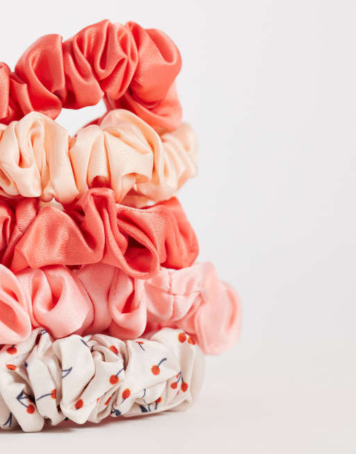 Kitsch Ruched Satin Scrunchies 5pc Set - Cherry Blossom, 2 of 3
