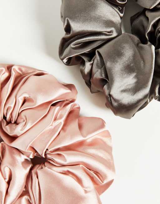Kitsch Satin Blush + Grey Sleep Pillow Scrunchies Set, 2 of 4