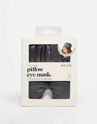 Kitsch Kitsch Satin Charcoal Satin Eye Mask-Grey