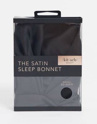KITSCH SATIN SLEEP BONNET - BLACK-NO COLOR