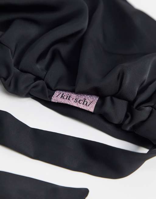 Kitsch Satin Sleep Bonnet - Black, 3 of 4