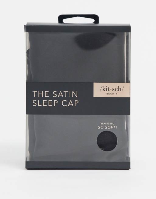 Kitsch Satin Sleep Cap Black ASOS
