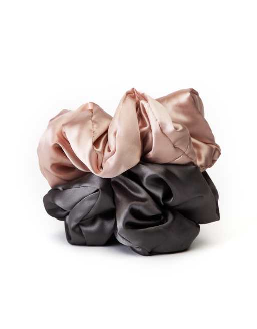 Kitsch Satin Sleep Pillow Scrunchies in Blush & Gray ASOS