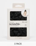 [Kitsch] Kitsch Satin Sleep Scrunchies 5 Pack - Black-No colour No Size No colour
