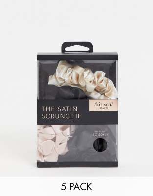 Kitsch Assorted Satin Sleep Scrunchies - 5 Pack-no Color In Multi