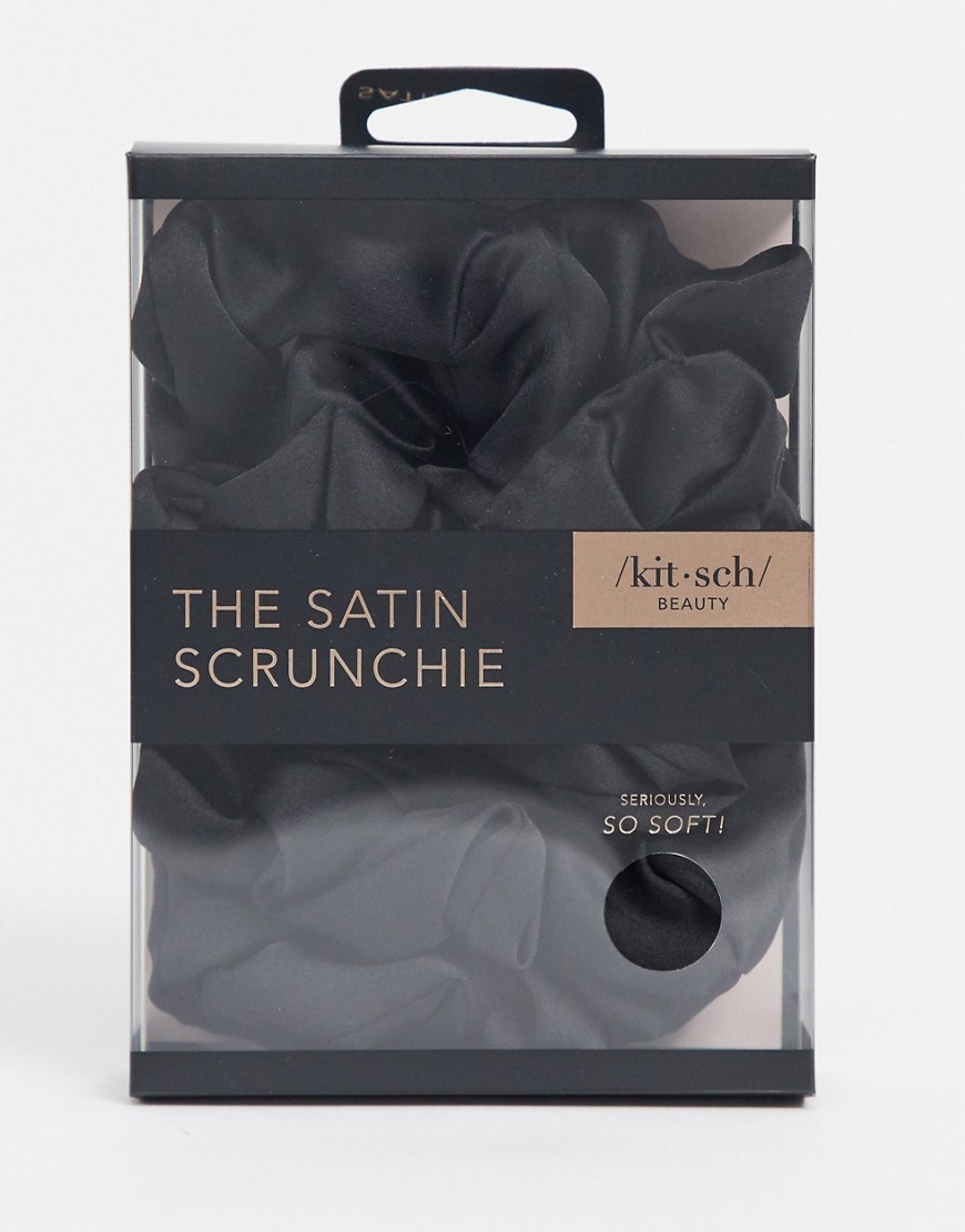 Satin Sleep Scrunchies - Black-No color