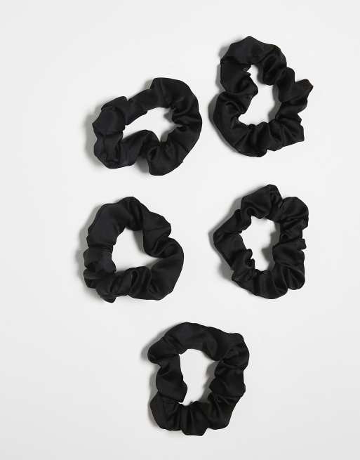 Kitsch – Schlaf-Scrunchies aus Satin im 5er-Pack – Schwarz, 4 von 4