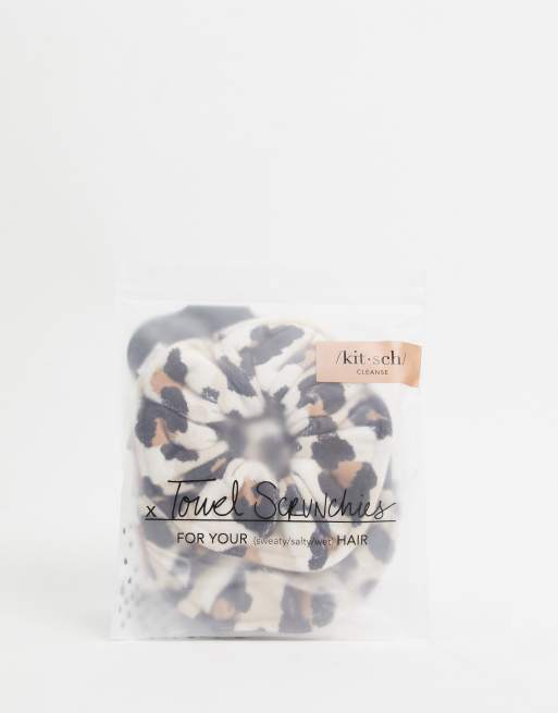 Kitsch - Scrunchies i mikrofibre og frotté - Leopard, 3 af 4