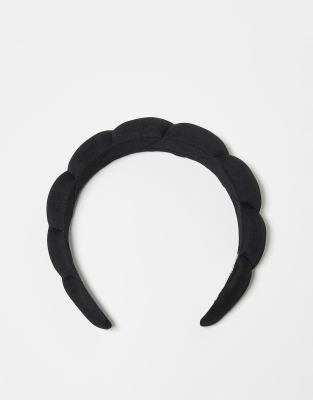 Kitsch - Serre-tête bombé en tissu - Noir-Pas de couleur