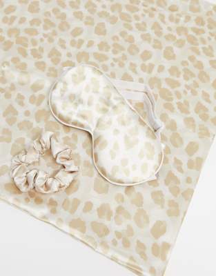 Set Da Notte In Raso Nessun Colore Leopardato Kitsch Donna