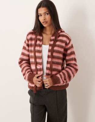 Kiwi & Co Brownie Blush Fluffy Knit Hooded Sweater