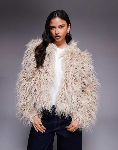 Kiwi & Co – Esme – Beige jacka i mongolisk fuskpäls - view 1