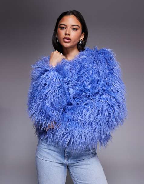 Kiwi & Co - Esme - Jas van Mongools imitatiebont in blauw - view 1