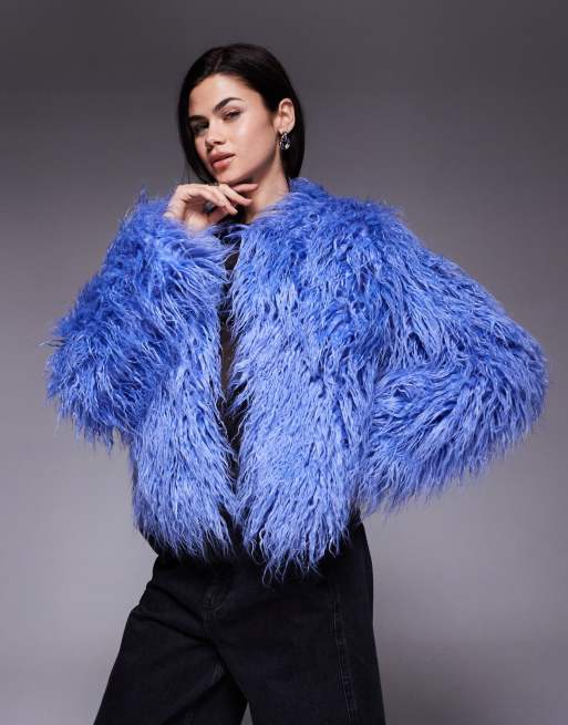 Kiwi & Co - Esme - Veste en fausse fourrure de Mongolie - Bleu, 2 de 4
