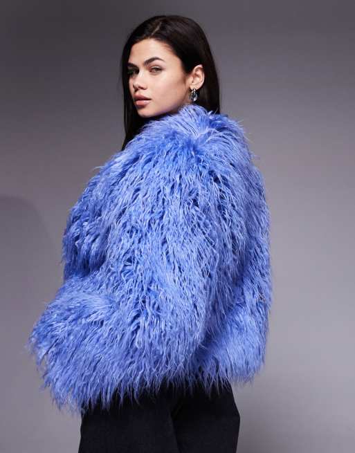 Kiwi & Co - Esme - Veste en fausse fourrure de Mongolie - Bleu, 3 de 4