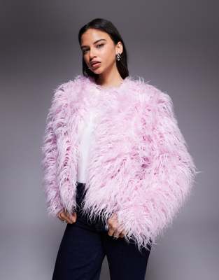 Kiwi & Co - Esme - Veste en fausse fourrure de Mongolie - Rose