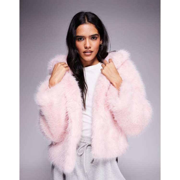 Futuro Fashion Pantofole Invernali Per Bambina: Ciabatte Soffici Con Pelliccia Calda E Fiocco, Rosa Confetto, Taglia 17/20 EU