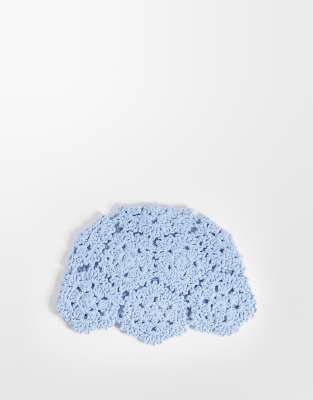 Kiwi & Co Floral Crochet Hat In Blue