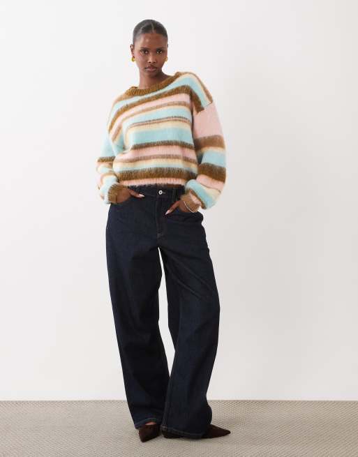 Kiwi & Co fluffy knit jumper in pastel stripe, 3 of 4