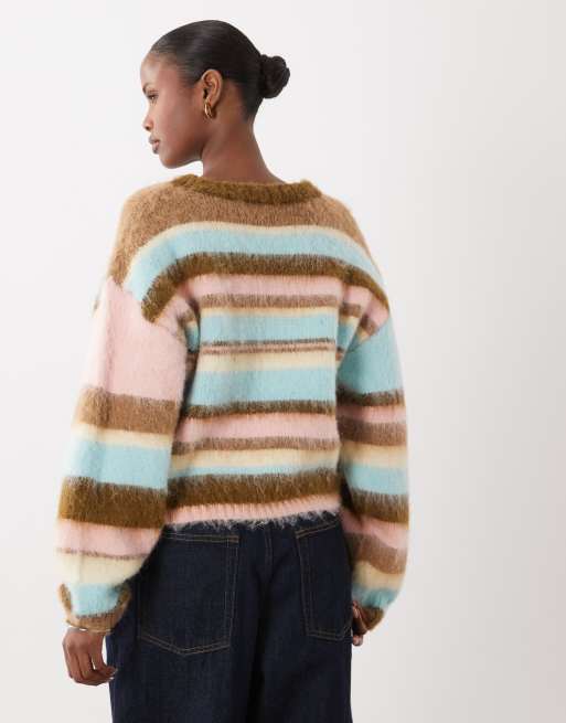 Kiwi & Co fluffy knit jumper in pastel stripe, 4 of 4