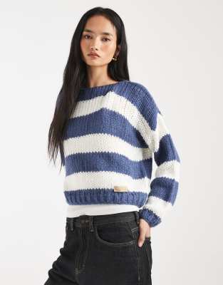 Kiwi & Co Forget Me Not Contains Wool Mohair Feel Hand Knitted Fluffy Knit Slouchy Sweater In Multi
