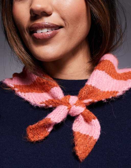 Foulard Tricoté Main - Écharpe D'hiver Femme, Fait Main, Neuf Sans étiquette, Matière Maille