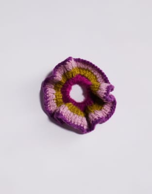 Kiwi & Co Hand Knitted Oversized Scrunchie In Multi
