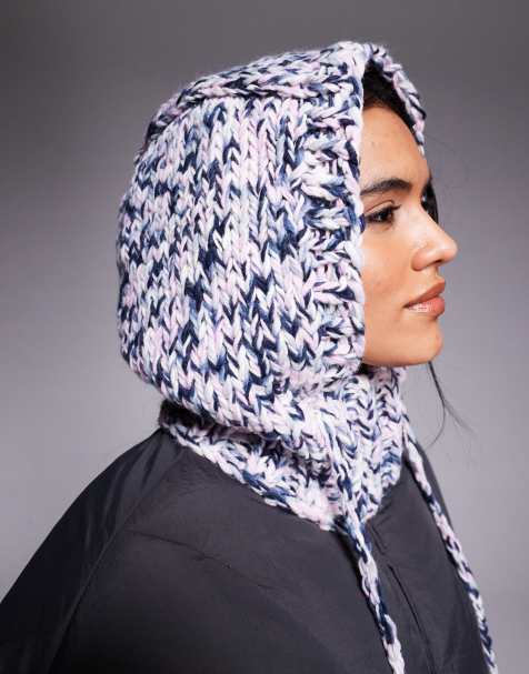 Kiwi & Co Love Note hand knitted snood in lilac marl knit - view 1