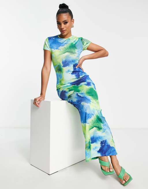 Asos tie clearance dye maxi dress