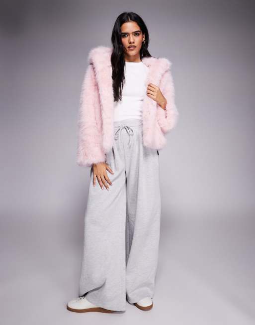 Kiwi & Co - Veste courte en fausse fourrure à capuche - Rose, 3 de 4