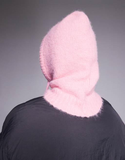 Kiwi & Co wool feel fluffy knit tie detail snood in pink