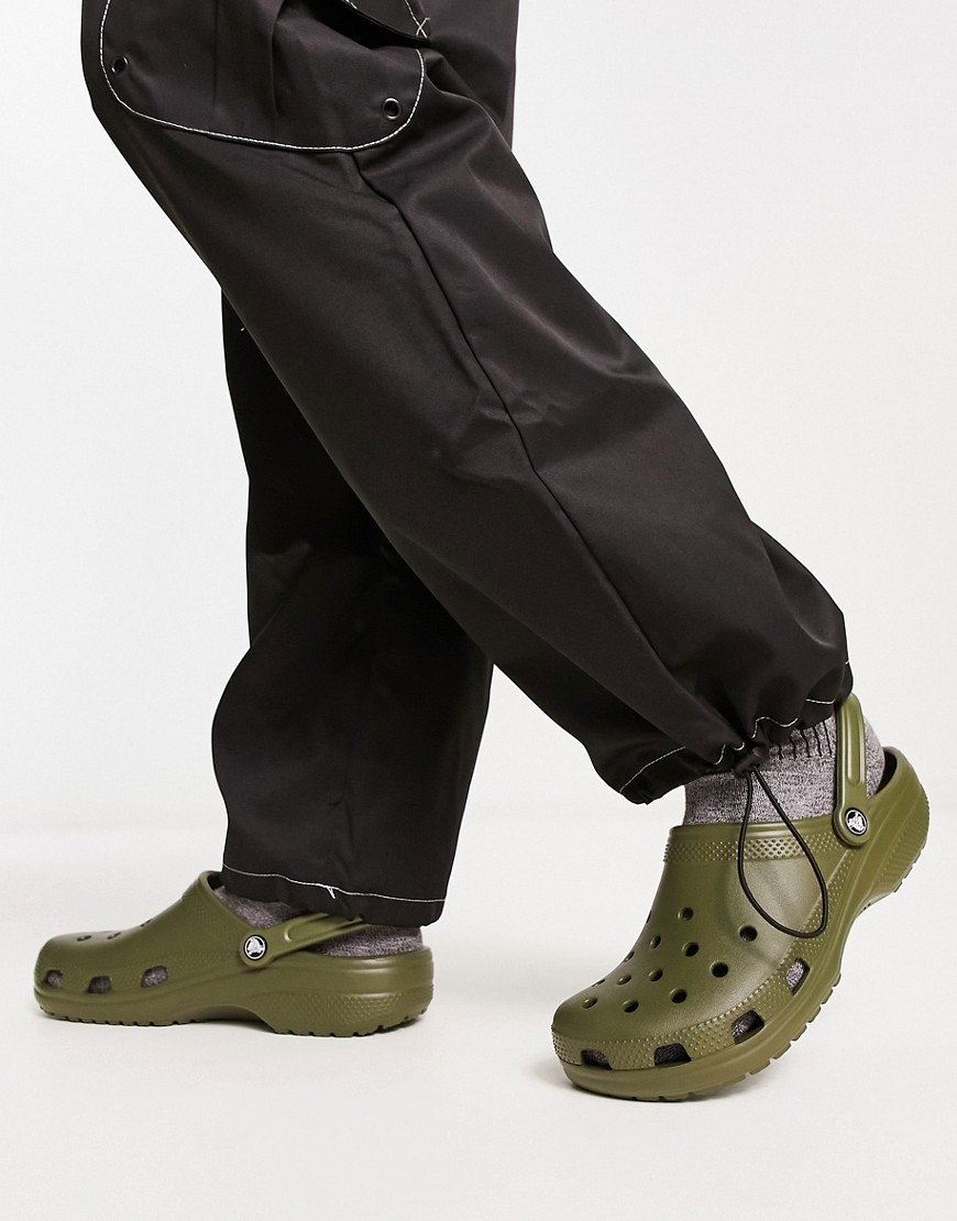 фото Классические клоги армейского зеленого цвета crocs-зеленый цвет