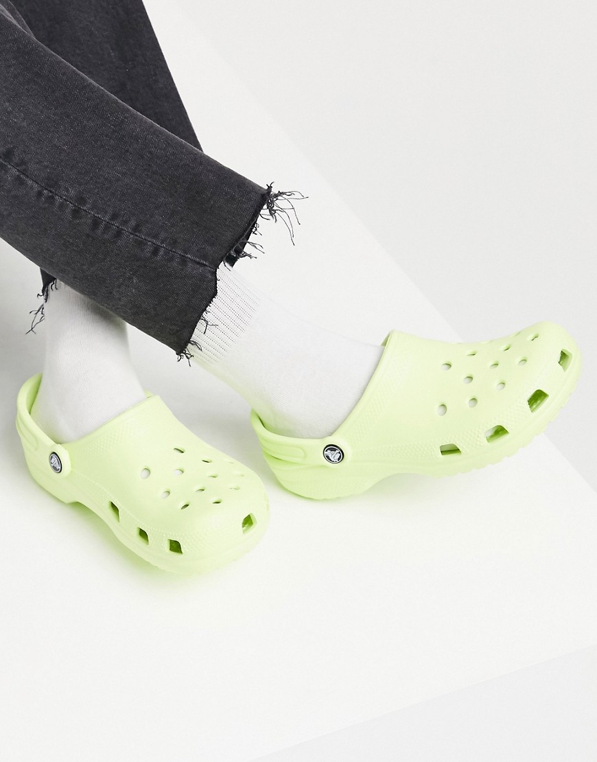 фото Классические кроксы лаймового цвета crocs-зеленый