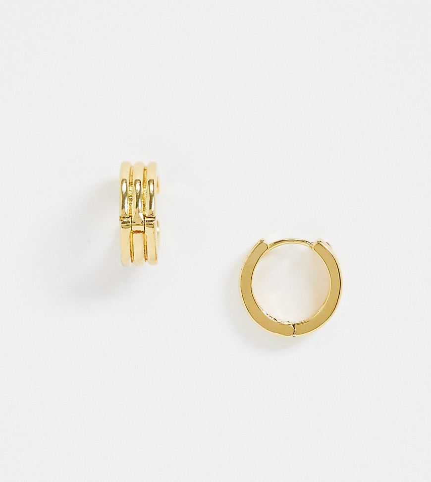 фото Классические маленькие серьги-кольца премиум-класса с позолотой 14 карат reclaimed vintage inspired
