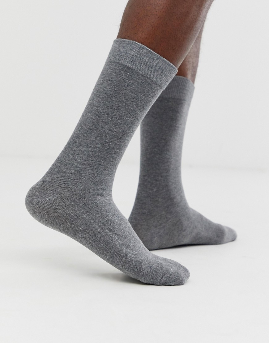 фото Классические серые меланжевые носки selected homme-серый