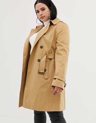 фото Классический тренч asos design curve-светло-бежевый asos curve