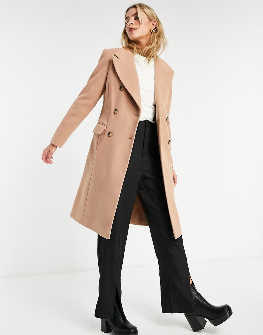 фото Классическое пальто коричневого цвета miss selfridge-коричневый