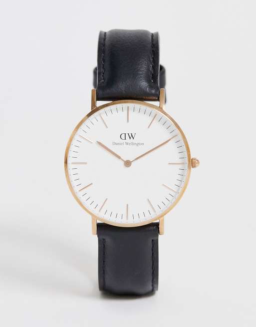 Klassisk Sheffield armbåndsur i sort og rosenguld med bred rim fra Daniel Wellington, 4 af 4
