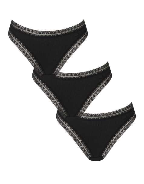 Knickerbox 3 pack cotton brazilian in black - view 1