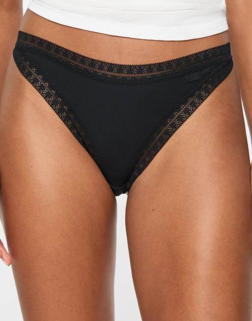 Knickerbox 3 pack cotton thong in black, 3 of 3