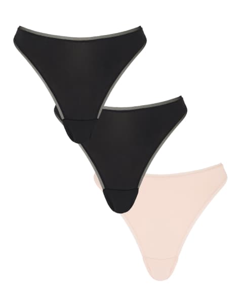 Knickerbox 3 pack micro high leg brief in black - BLACK - view 1